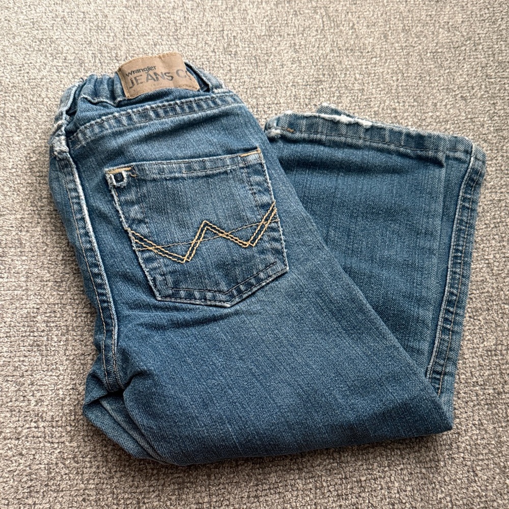 Wrangler kids Blue Boot Cut Jeans with Signature Back Stitch